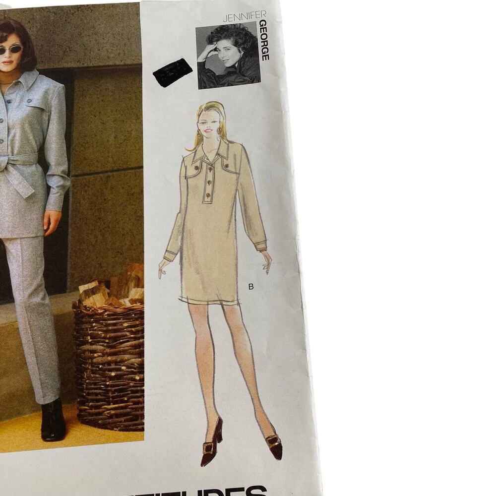 Vintage 90s Vogue Pattern 1897 Tunic Pants Dress Jennifer George 18 20 22 UNCUT - Picture 6 of 14